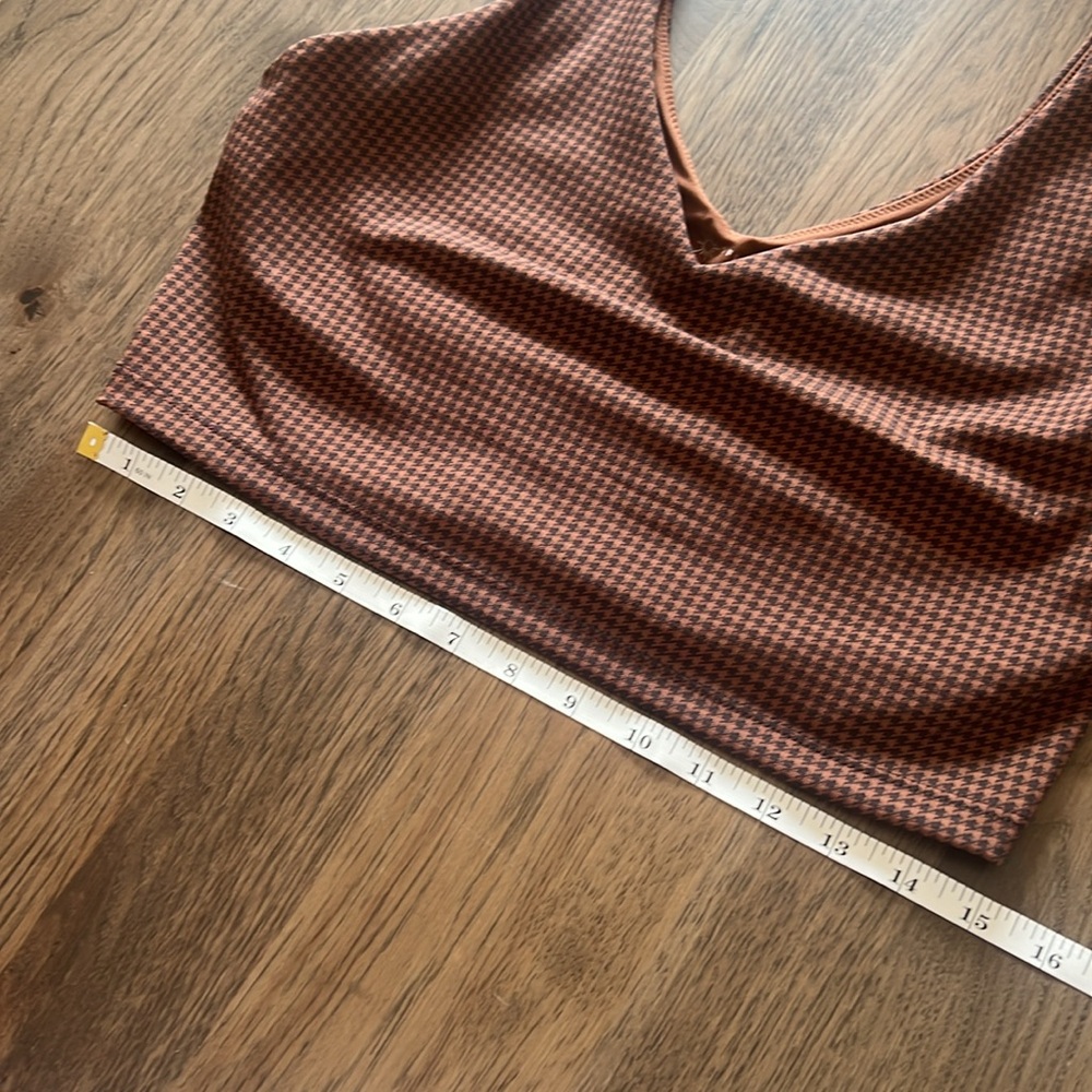 Offline by Aerie Brown Black Gingham Sports Bra Large - Picture 4 of 10
